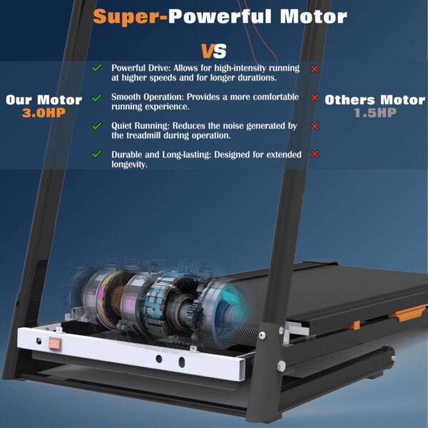 Easy-Move Wheel Treadmill With Cup Holder And Lift Motor - Image 8