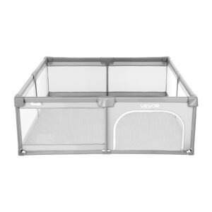 Baby Playpen, 78.7″ X 58.7″ Large Toddlers Playpen, Indoor/Outdoor Baby Fence Play Yard With 50 Ocean Balls, Zippered Door & Breathable Mesh, No-Gap Safety Activity Center For Babies Toddlers