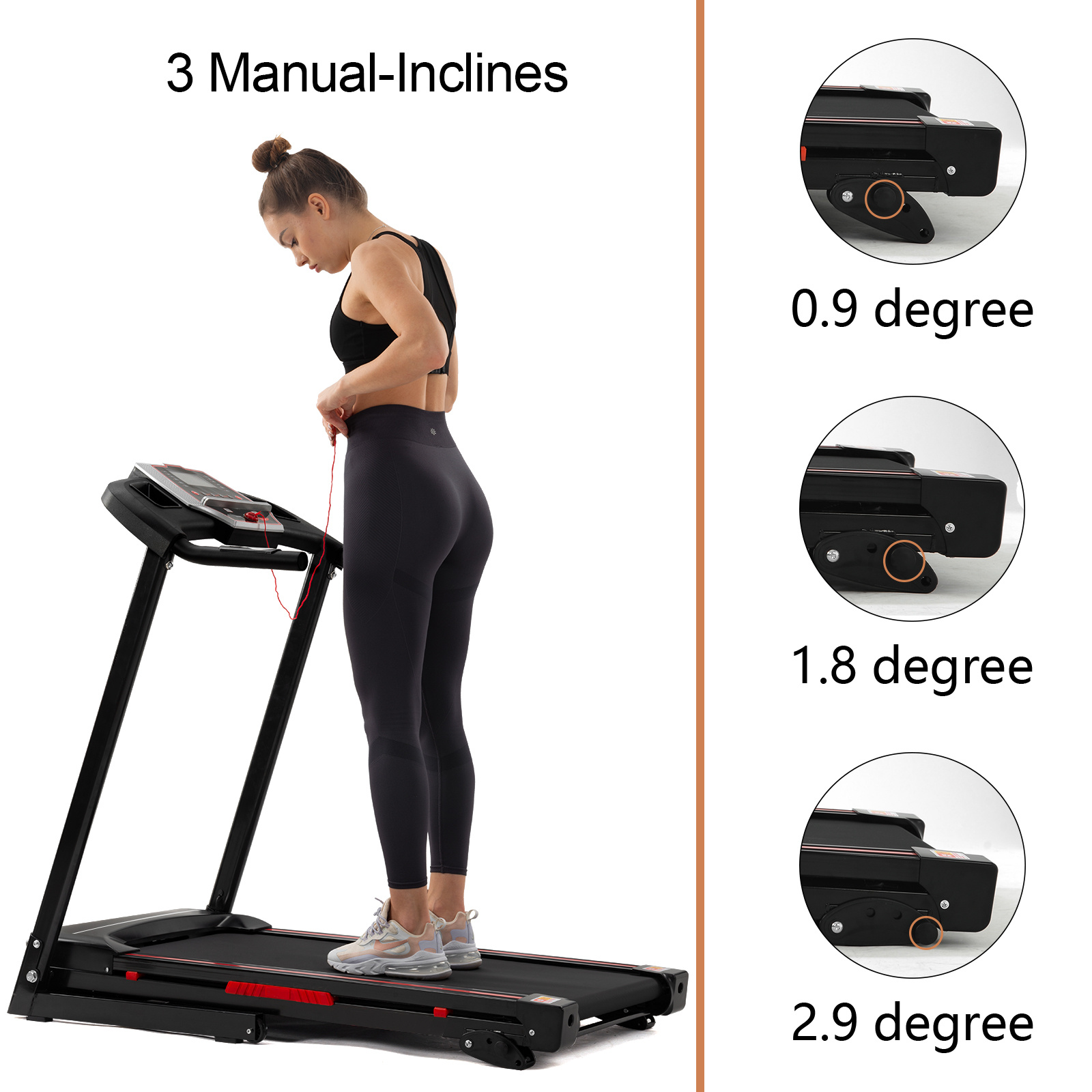 Folding Treadmills 3.5HP Portable With Incline Electric Treadmill Running Walking - Image 4