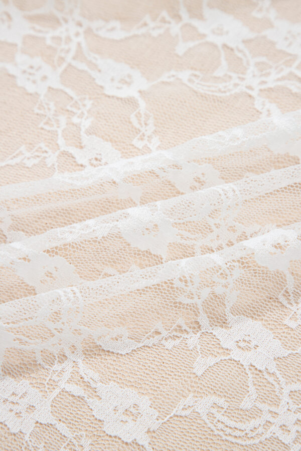 White Sheer Lace Frilly Ruffles High Low Long Skirt - Image 14