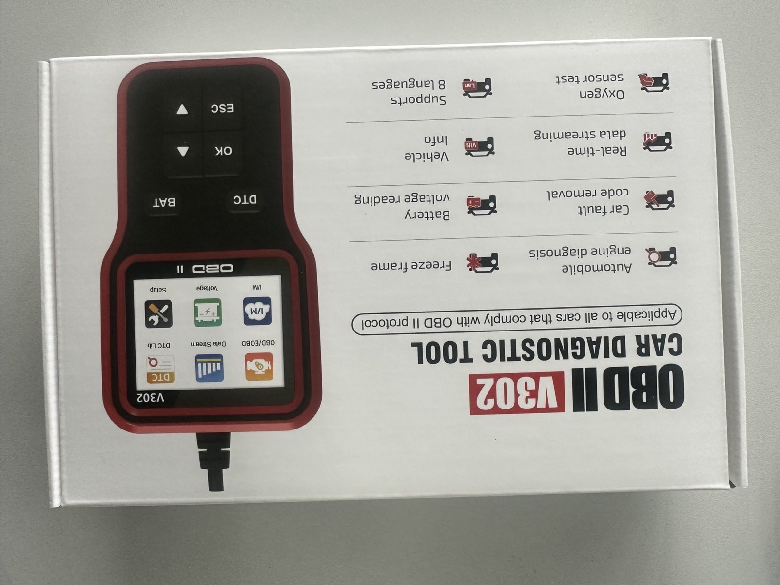 V302 OBD2 Color Screen With 8 Languages Scanner Reader - Image 3