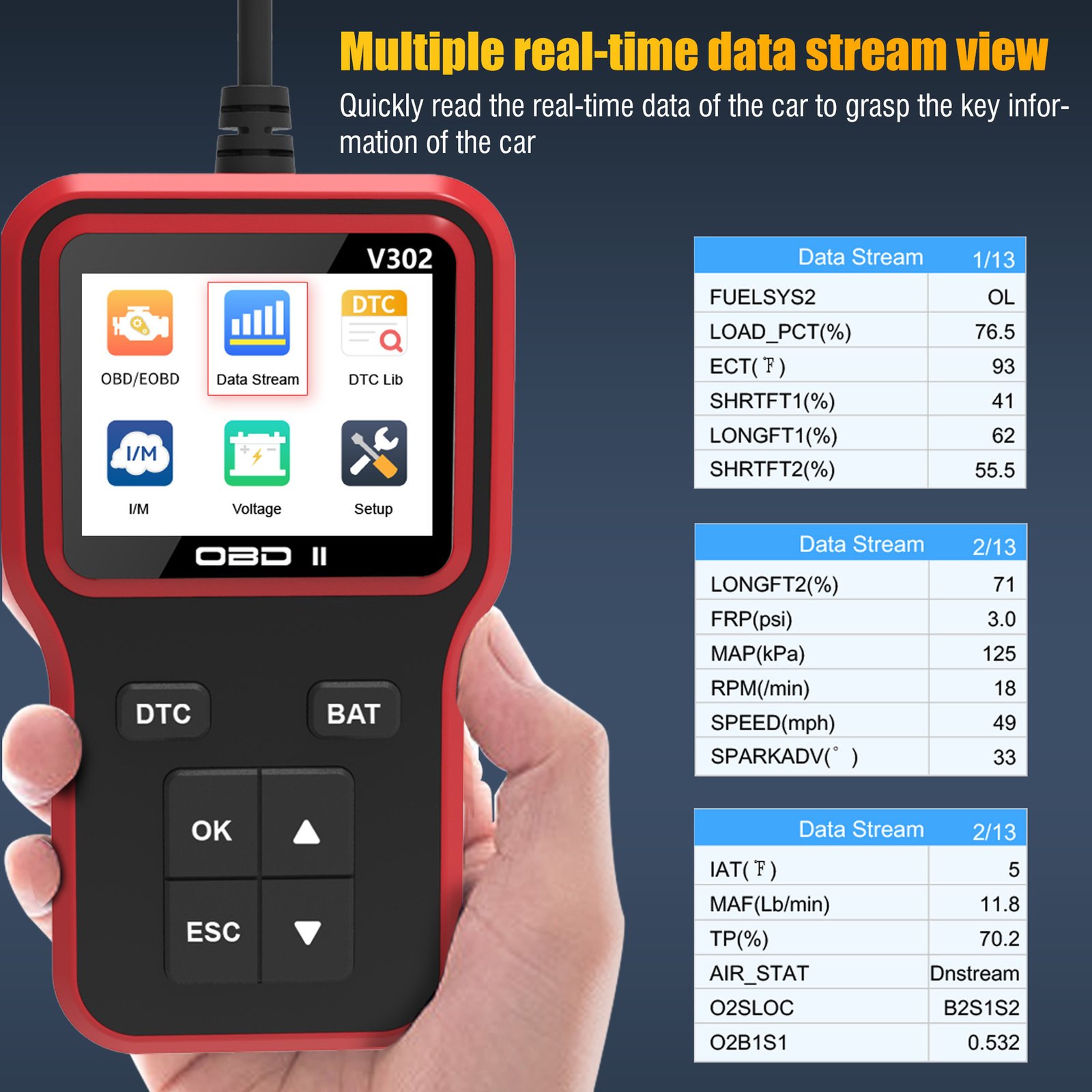 V302 OBD2 Color Screen With 8 Languages Scanner Reader - Image 4