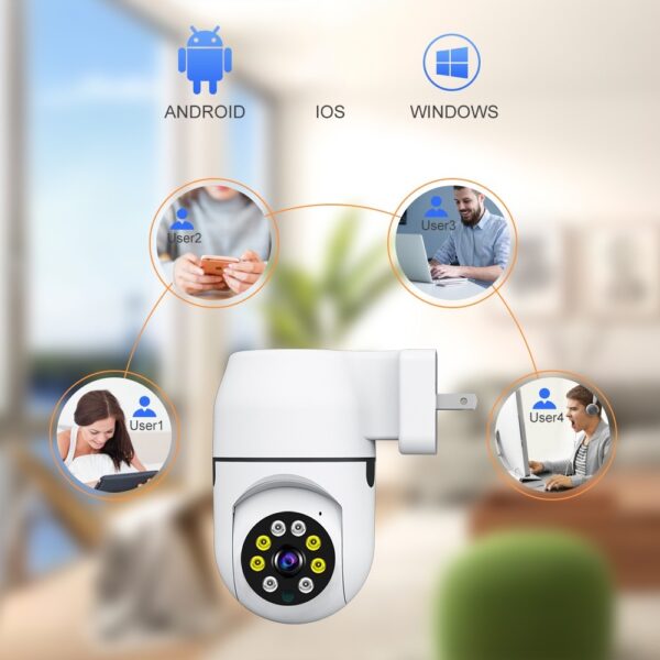1080P Outdoor Wired WiFi PTZ Security Camera, 2.4G&5GWiFi, Auto Tracking, 2 Way Audio, Spot Night Vision, SD Card & Cloud Storage - Image 4