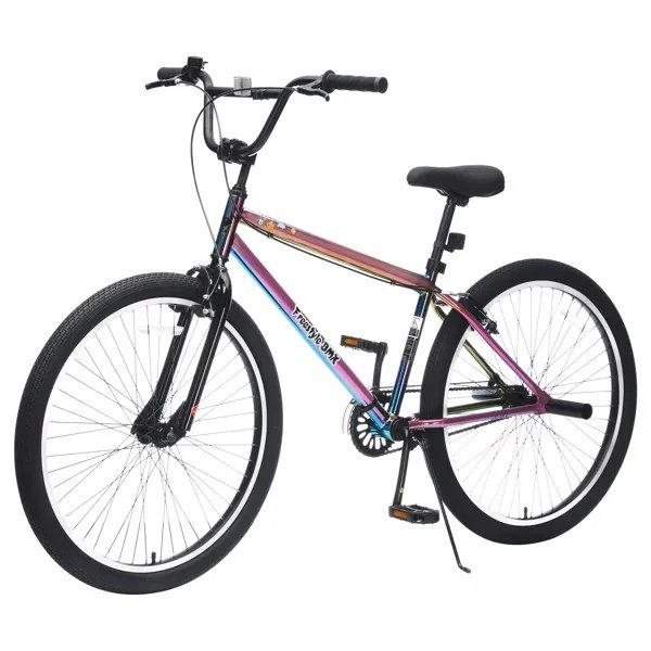26 Inch Freestyle Bike For Teens, Steel Frame Single-Speed Bicycle With 2 Pegs , Front Caliper Brake And Rear V Brake, Bicycle For Boys And Girls Ages 14+ - Image 5