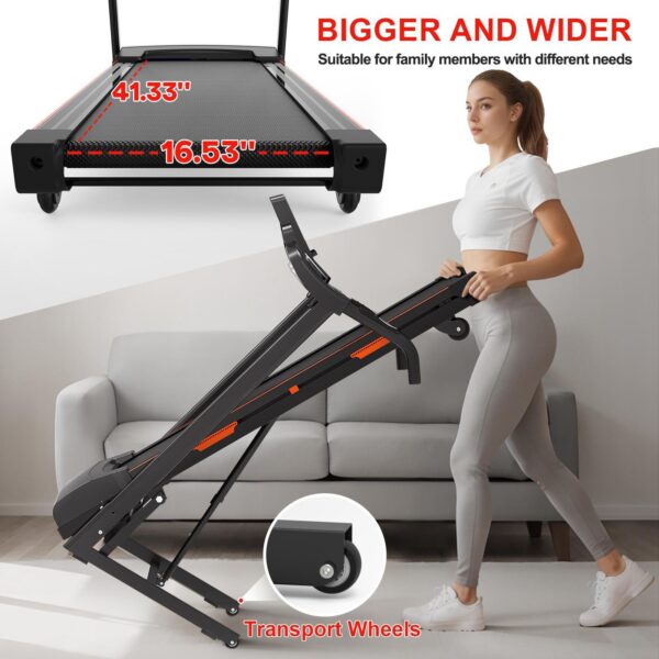 Easy-Move Wheel Treadmill With Cup Holder And Lift Motor - Image 3