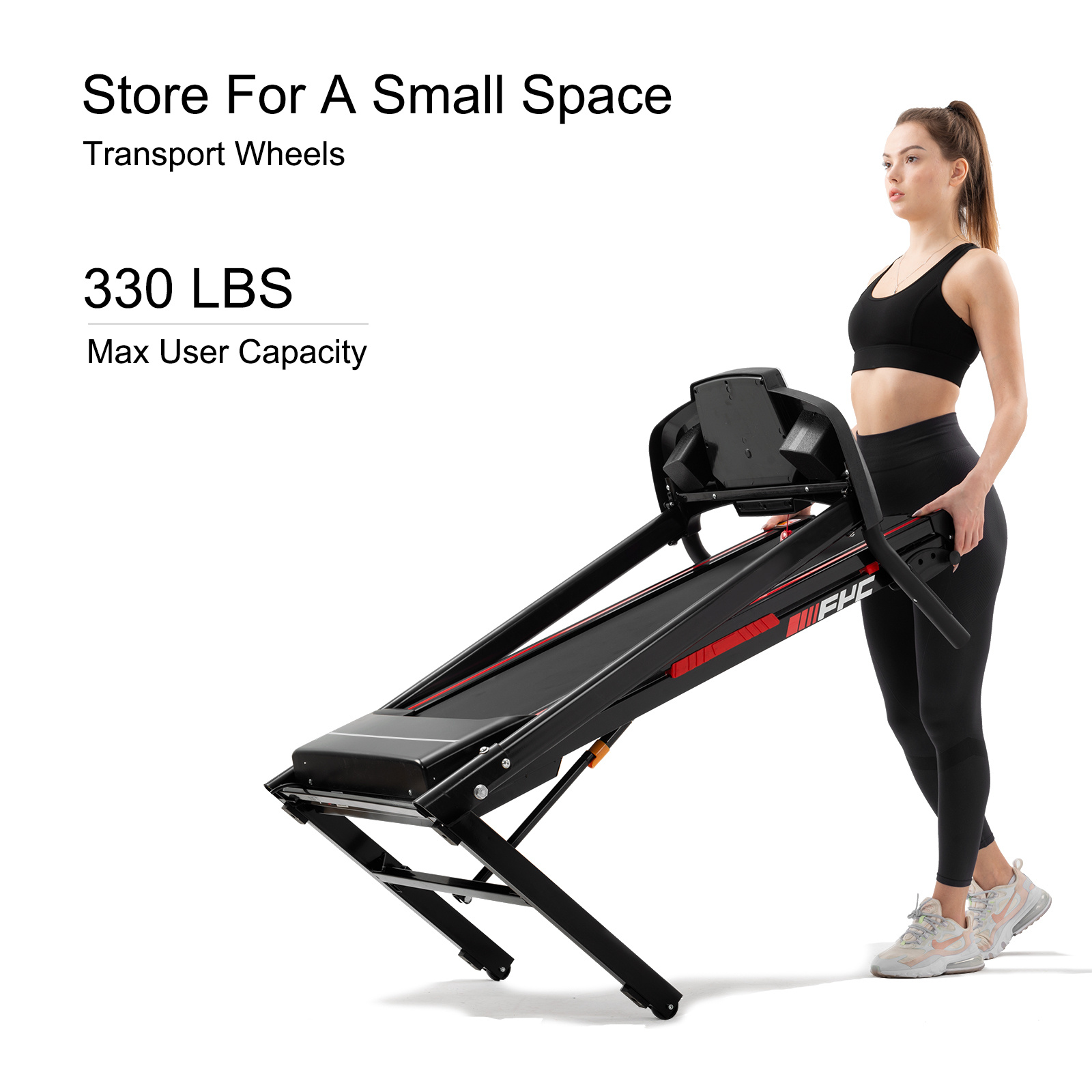 Folding Treadmills 3.5HP Portable With Incline Electric Treadmill Running Walking - Image 5