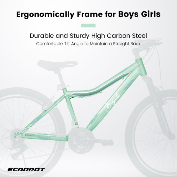 A26208D Mountain Bike 24 26 Inch, High-Density Carbon Steel Frame, 21 Speed, Front Suspension, Dual V-Brakes, Pre-Assembled For Men Women Teens - Image 4