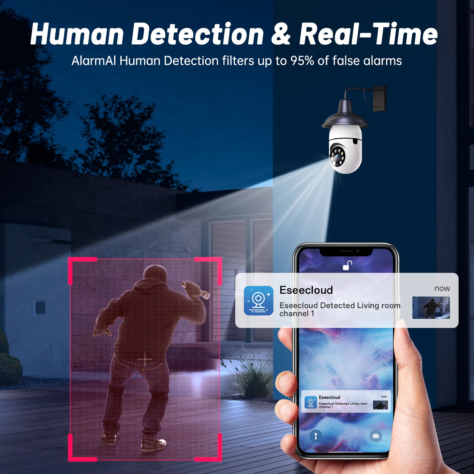 WiFi Indoor E27 Network Security Camera 2K Light Bulb Colorful Smart Home Full HD IP Camera 2pcs Set Camera - Image 5