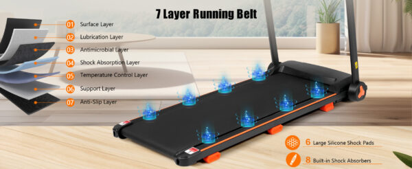 Brand New Home Treadmill, 2.5HP Silent Folding Treadmill With Heart Rate Sensor, Weighing 300 Pounds, Banned Platform Temu - Image 7