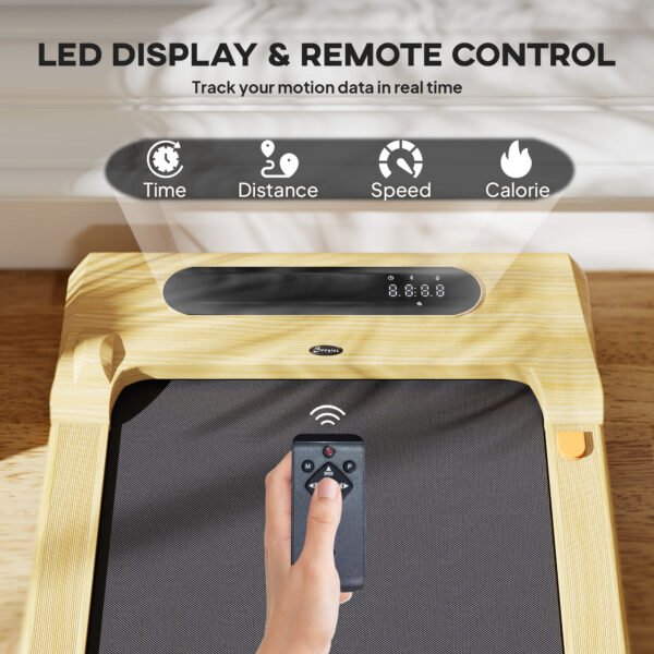 2.5HP Walking Pad, Under Desk Treadmill with Remote Control, Transport Wheels and LED Display for Home Gym Office - Image 7