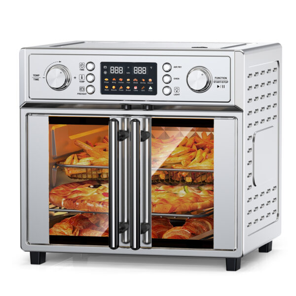 29.5QT French Door Air Fryer Toaster Oven Combo, 14 Presets, Digital Control, Stainless Steel, For Baking, Roasting, Includes Accessories,Silver, Amazon Resale Prohibited - Image 6