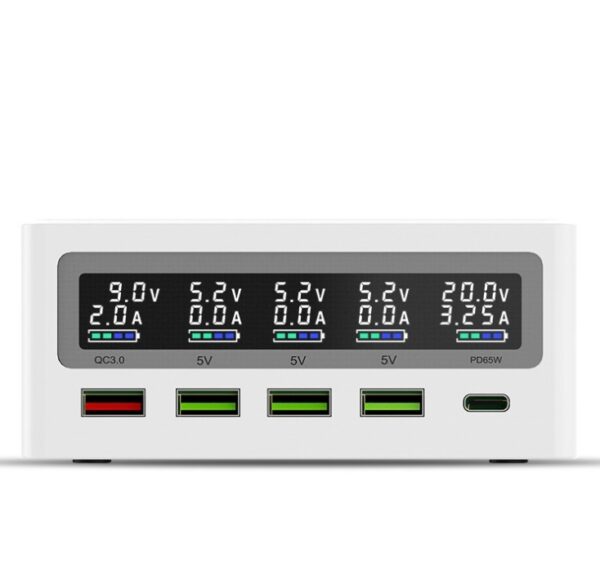 Amazon Explosive PD65w Laptop Mobile Phone Charger Multi-port 5 Port USB Wireless Charger QC3.0 Fast Charge - Image 5