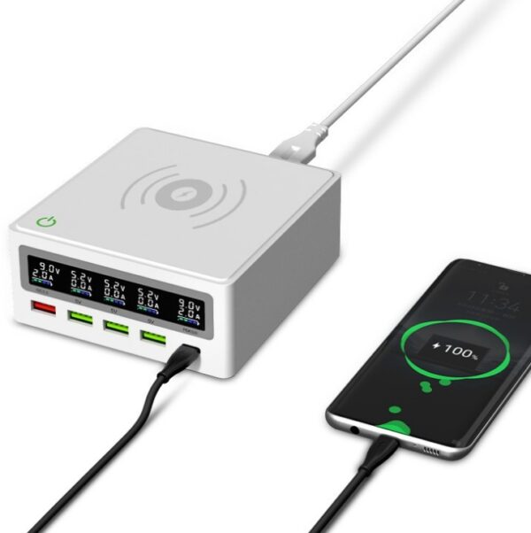 Amazon Explosive PD65w Laptop Mobile Phone Charger Multi-port 5 Port USB Wireless Charger QC3.0 Fast Charge - Image 2
