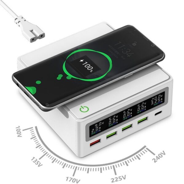 Amazon Explosive PD65w Laptop Mobile Phone Charger Multi-port 5 Port USB Wireless Charger QC3.0 Fast Charge - Image 3