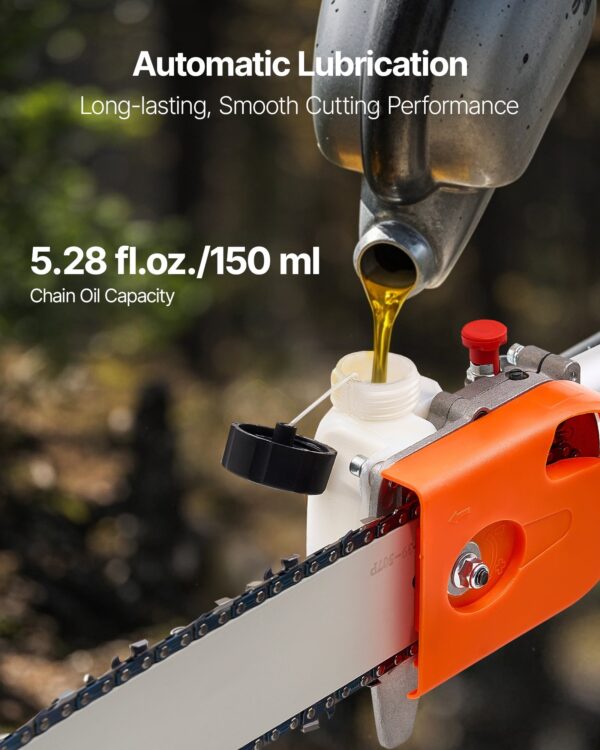 Gas Powered Pole Saw Tree Trimmer Rotatable Head 43CC 2-Stroke 10 In Cutting Bar - Image 2