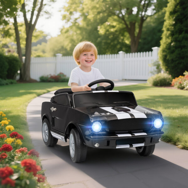 Ride On Car With Remote Control, Adjustable Speed, MP3, Smooth Start, LED Lights, Black - Image 5