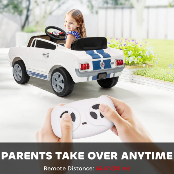 Ride On Car With Remote Control, Adjustable Speed, MP3, Smooth Start, LED Lights, White - Image 4
