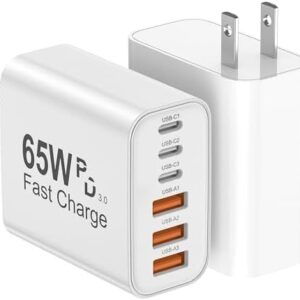USB C Charger Block, 2-Pack 65W 6-Port USB C Wall Charger iPhone Charger Fast Charging PD Power Adapter+QC Wall Plug Multiport Type C Brick Chargers for iPhone 17 16 15 14 13 12 11 Pro Max XS,Samsung : Cell Phones & Accessories
