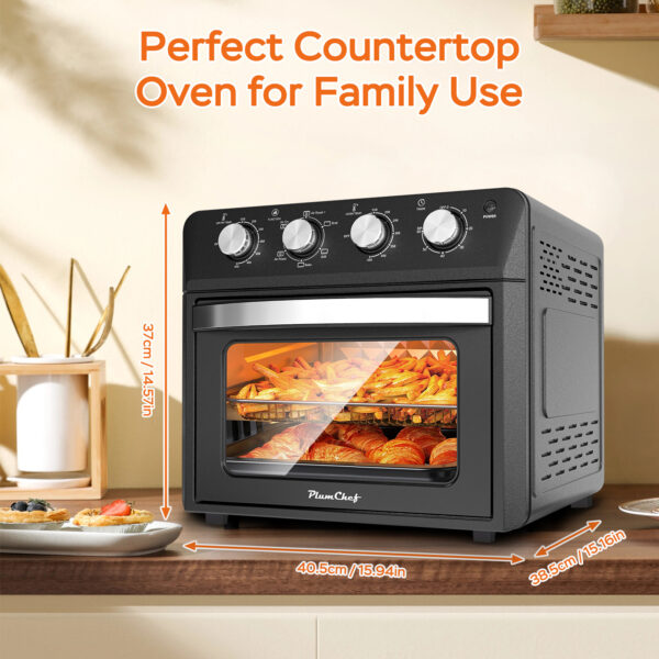 27.5QT 6-in-1 Air Fryer Toaster Oven, Dropdown-Door, 6-Slice, Countertop Convection Oven, Air Frying, Baking, Roasting, Broiling, Grilling, 1600W, Black, Amazon Resale Prohibited - Image 3