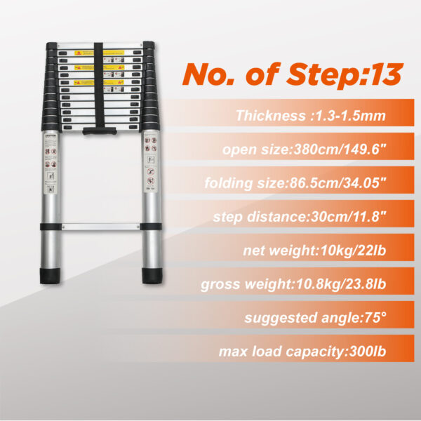 Aluminum Telescoping Ladder For Outdoor Work - Image 5