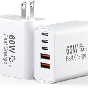 USB C Charging Blocks, 60W USBC Wall Fast Charger Block, Type C iPhone USB C Charger Fast Charging Brick, 5-Port Multiport Charger Plug Power Adapter for iPhone 17/16/15/14/13 Pro Max, iPad, GalaxyS25 : Cell Phones & Accessories