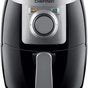 CHEFMAN Small, Compact Air Fryer Healthy Cooking, 2 Qt, Nonstick, User Friendly and Adjustable Temperature Control w/ 60 Minute Timer & Auto Shutoff, Dishwasher Safe Basket, BPA - Free, Black : Home & Kitchen