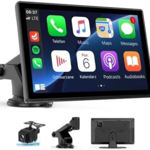 Portable 9” Wireless CarPlay Screen for Car – Apple CarPlay & Android Auto Car Touchscreen with GPS Navigation, Bluetooth, Mirror Link & Voice Control – Plug & Play Upgrade for All Vehicles : Electronics