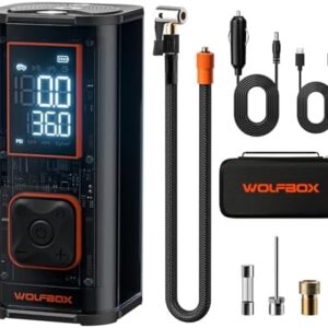WOLFBOX 150PSI Heavy Duty Tire Inflator Portable Air Compressor,Double- cylinder 45LPM Fast Air Pump for Car Tires,3.5'' LED Display,20'' Hose,Air Compressor for Car,Pickup Truck,Bike : Automotive
