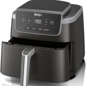 Ninja | Air Fryer | 4-in-1 Pro Air Fry, Roast, Reheat, Dehydrate | 5QT Capacity fits up to 4lbs of French Fries | 400F Max Temp | Nonstick Basket & Crisper Plate | 120V | Grey | AF141 : Home & Kitchen