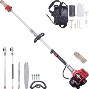 EIDOWA 48CC Gas Powered Pole Saw 16FT Reach, 3.5HP Gas Pole Saws for Tree Trimming with 11.8" Bar, Professional Gas Powered Chainsaw for Tall Trees, Safe Limb Pruner : Patio, Lawn & Garden
