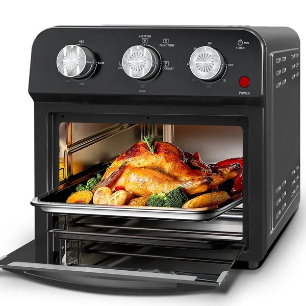 12-Liter Air Fryer With Advanced Multi-Function Cooking – Grill, Air Fry, Defrost, Bake, Presets For French Fries, Pizza, Chicken, Fish, And Toast, Dual Knob Control Oven - Image 2