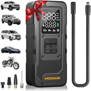 Tire Inflator Portable Air Compressor, Up to 160 PSI Car Tire Inflator, Cordless Air Pump, Portable Tire Pump with Gauge - Portable Tire Inflators for Car, Light Pickup, Bike and More : Automotive
