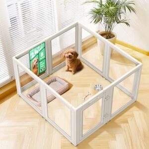FXW AuraSpace Acrylic Indoor Dog Playpen for Puppies and Small Dogs, 24 Inch, 8 Panels, White : Pet Supplies