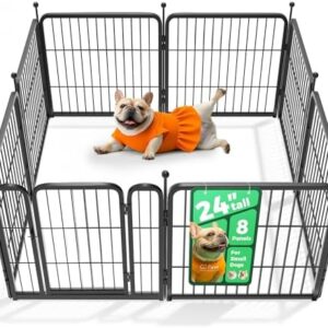 FXW Rollick Unleashed Dog Playpen for Indoor, Yard, RV Camping, 24 inch 8 Panels for Small and Puppy Dogs, Black│Patented : Pet Supplies