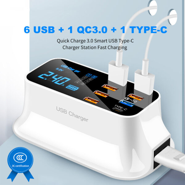 Fast Charge Smart Multi-USB Mobile Phone Tablet Charger - Image 2