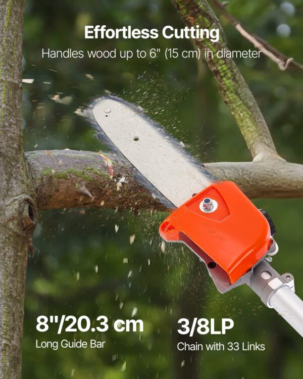 Gas Pole Saw 33CC 2-Stroke Extendable Cordless Tree Trimmer 8 In Cutting Bar - Image 2