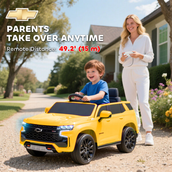Electric Ride On Car 12V Kids Ride-on Toy, Yellow - Image 4