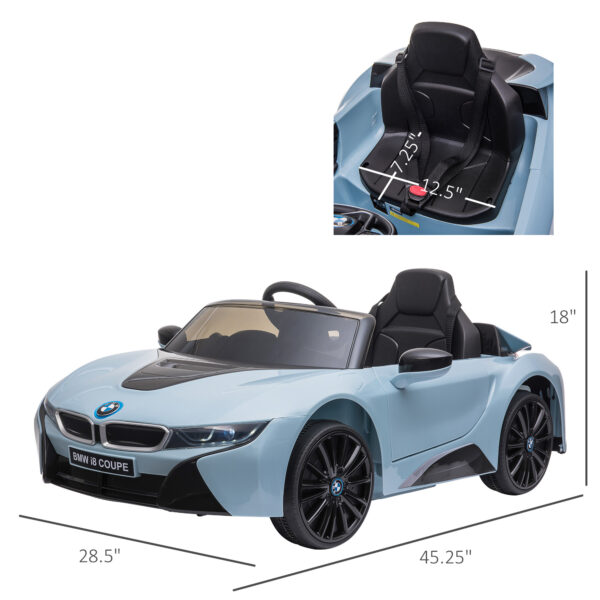 Licensed BMW I8 Coupe 6V Electric Car, Kids Ride-On Car, Battery Powered Toy With Remote Control Music Horn Lights Suspension For 37-96months Old, Blue - Image 2