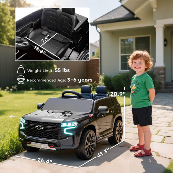 Electric Ride On Car 12V Kids Ride-on Toy, Black - Image 4
