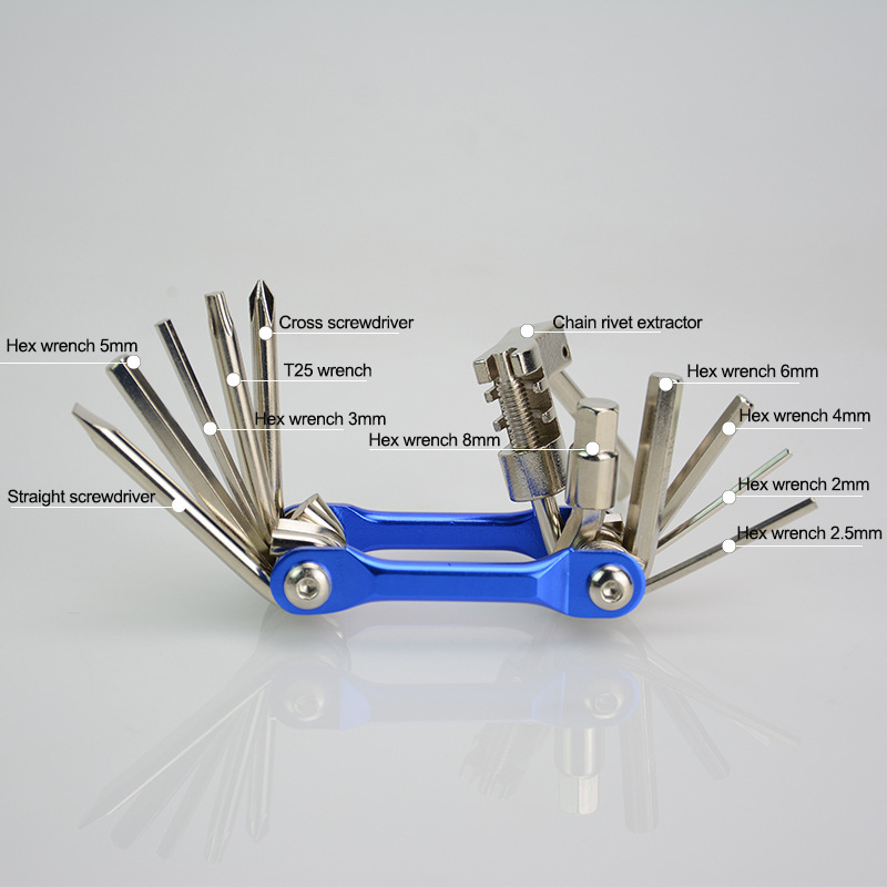 Bicycle Multifunction Tool Kits Multitool Tire Repair Tool Set With Screwdriver Chain Rivet Extractor For Road Bike - Image 4