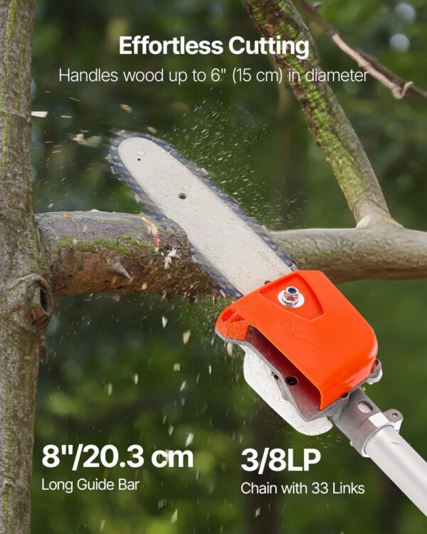 Gas Pole Saw 25CC 2-Stroke Extendable Cordless Tree Trimmer 8 In Cutting Bar - Image 4