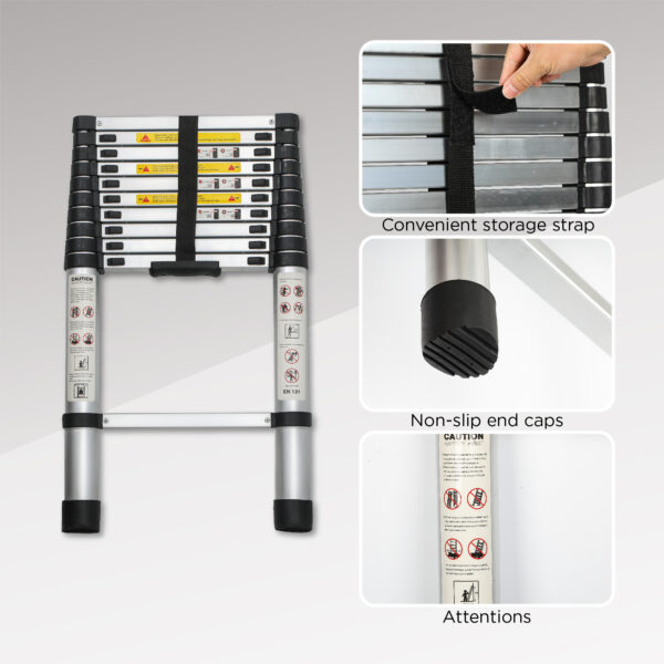 Aluminum Telescoping Ladder For Outdoor Work - Image 5