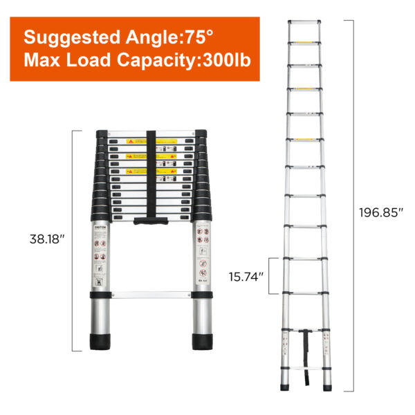 Aluminum Telescoping Ladder For Outdoor Work - Image 6