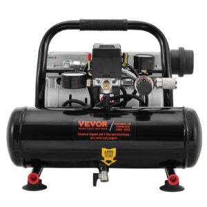 Air Compressor, 1 Gallon Steel Tank, 1HP 1.5 CFM 90PSI Oil Free Air Compressor & Max. 120PSI Pressure, 78dB Ultra Quiet Portable Compressor, For Auto Repair, Tire Inflation, Spray Painting