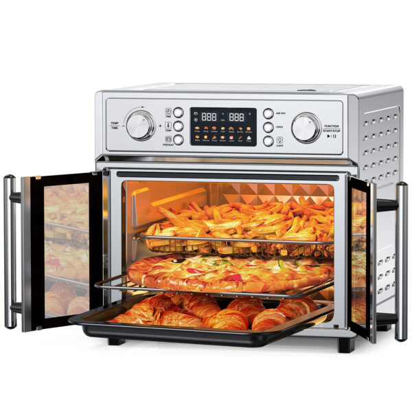 29.5QT French Door Air Fryer Toaster Oven Combo, 14 Presets, Digital Control, Stainless Steel, For Baking, Roasting, Includes Accessories,Silver, Amazon Resale Prohibited - Image 7