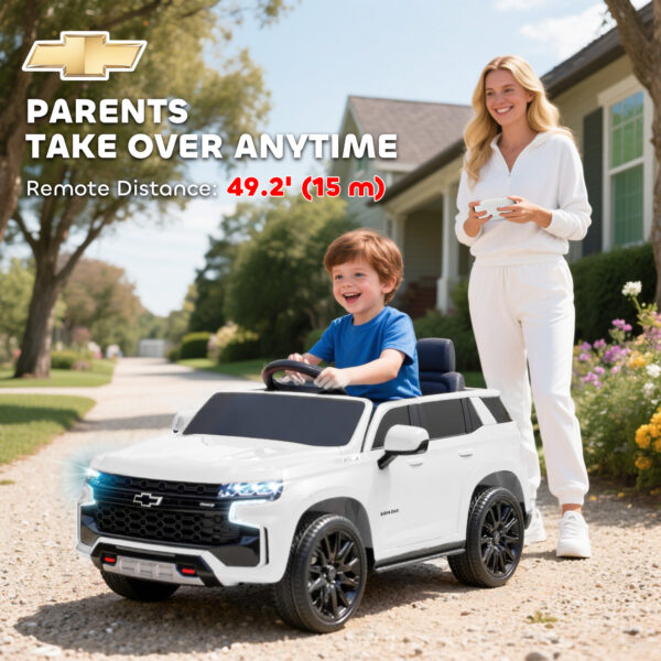 Electric Ride On Car 12V Kids Ride-on Toy, White - Image 3