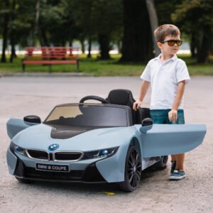 Licensed BMW I8 Coupe 6V Electric Car, Kids Ride-On Car, Battery Powered Toy With Remote Control Music Horn Lights Suspension For 37-96months Old, Blue