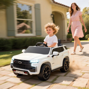 Electric Ride On Car 12V Kids Ride-on Toy, White