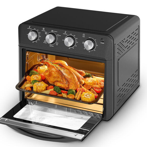 27.5QT 6-in-1 Air Fryer Toaster Oven, Dropdown-Door, 6-Slice, Countertop Convection Oven, Air Frying, Baking, Roasting, Broiling, Grilling, 1600W, Black, Amazon Resale Prohibited - Image 6