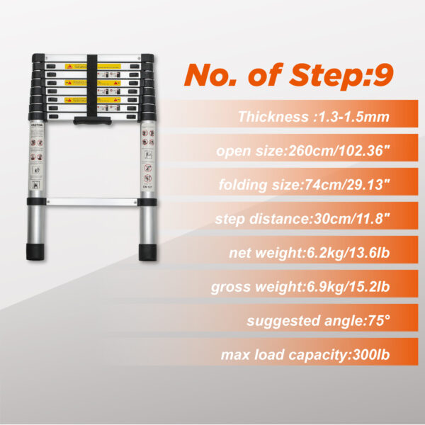 Aluminum Telescoping Ladder For Outdoor Work - Image 4